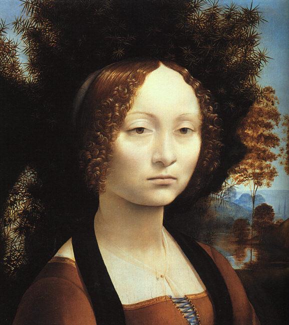  Leonardo  Da Vinci Portrait of Ginerva de'Benci-u